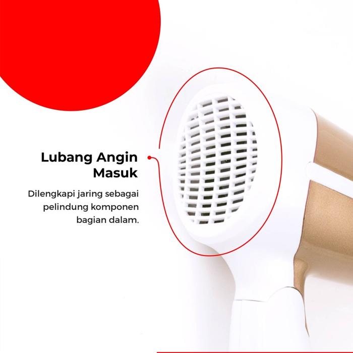 Maspion Hair Dryer Lipat 400 Watt - MHD103WG Gold